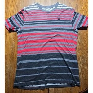 Vintage Hurley Y2K Logo Grunge Emo Surf Skate Goth Premium FitMens T-Shirt Large